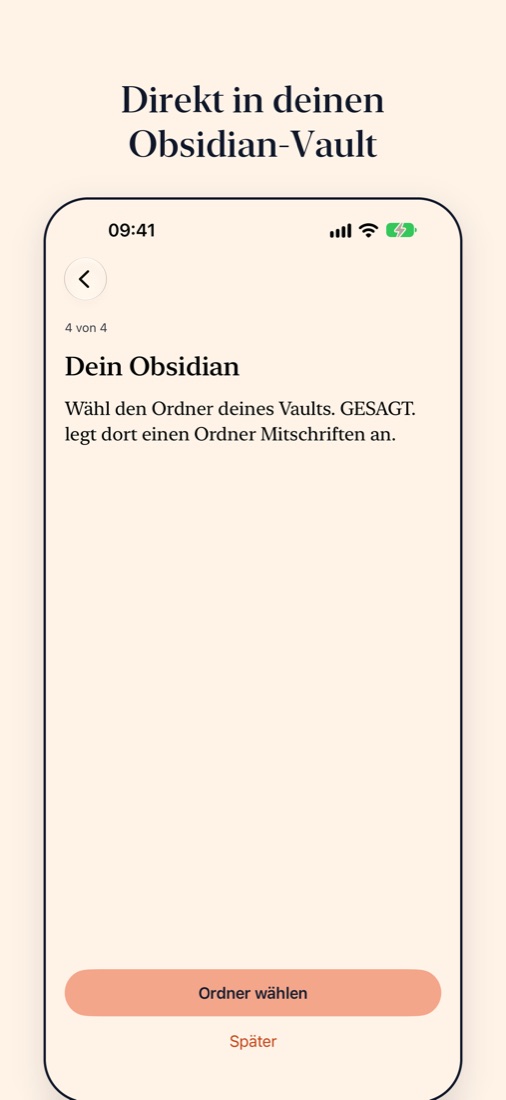 Obsidian-Vault wählen
